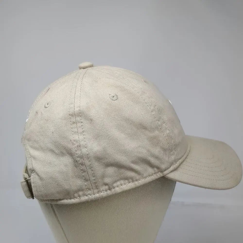 Adidas Baseball Cap Beige One Size Trefoil Embroidered Logo Slideback Hat